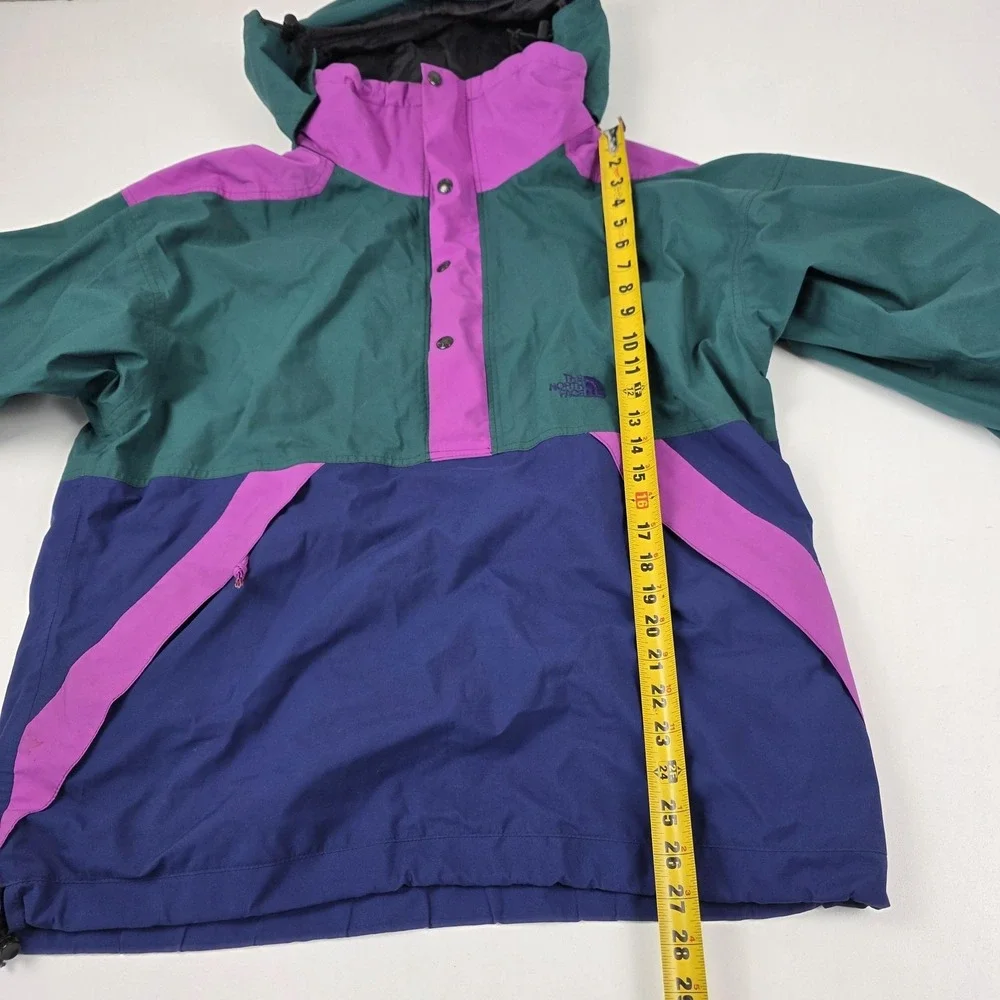 Vintage The North Face Jacket Mens Medium Purple Colorblock Hooded Anorak Ski